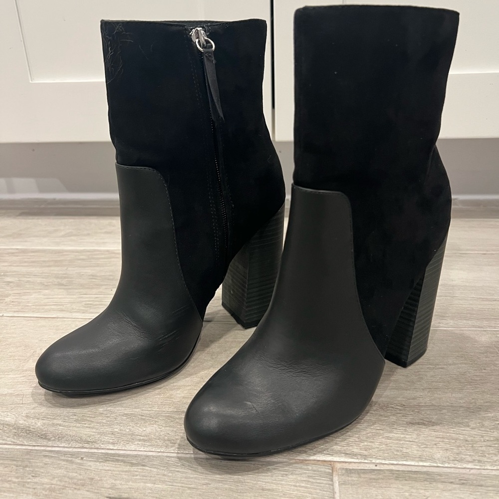 Black bootie heels